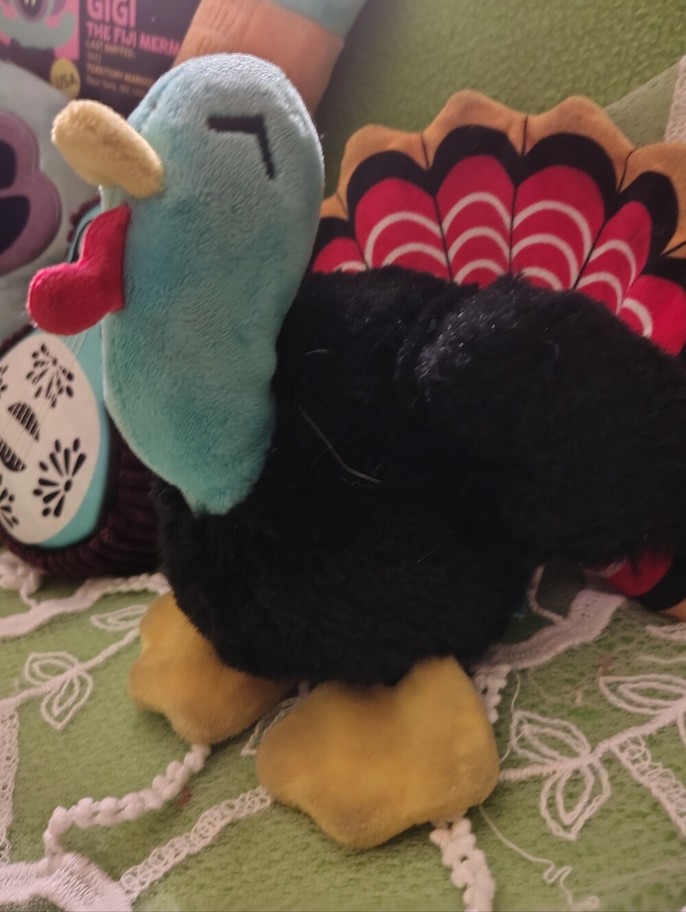 BARK BarkBox Plush Dog Toy Lot Trio Gigi Fiji Mermaid Turkey Tim & Drooly Guitar - Picture 2 of 16